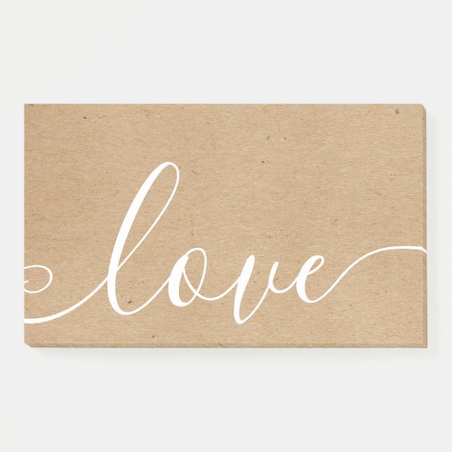 Post-it® Rustique Kraft Script Love (Devant)