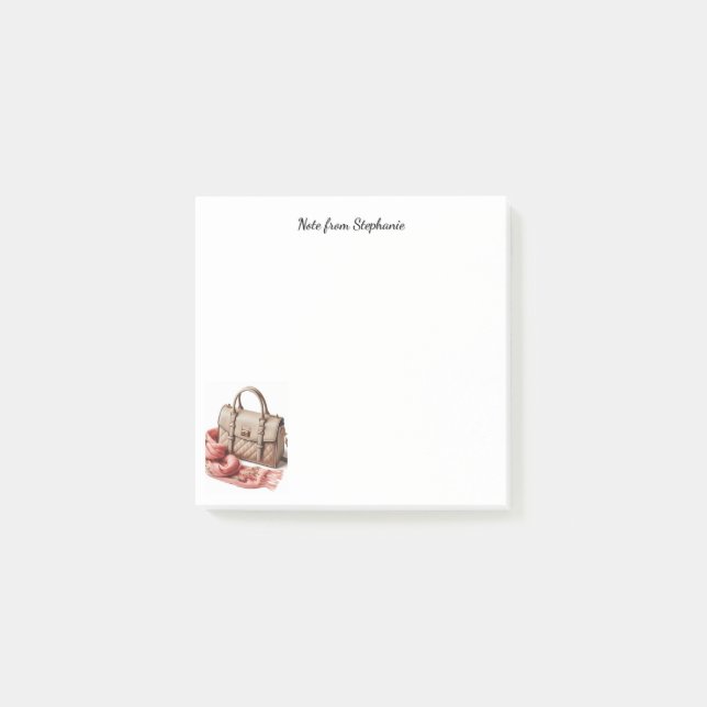 Post-it® Sac À Main Découpé Une Note Du Bloc-Notes Du Nom (Devant)