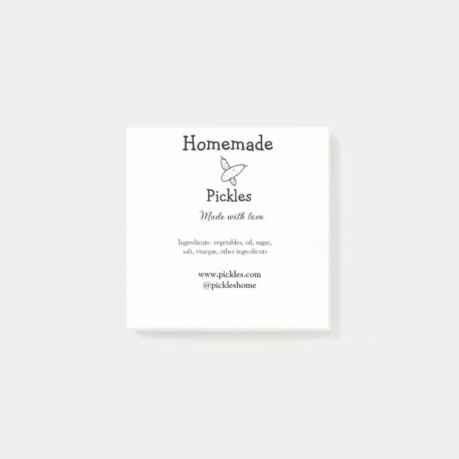 Post-it® Sachets maison faits avec amour ajouter texte site (Devant)