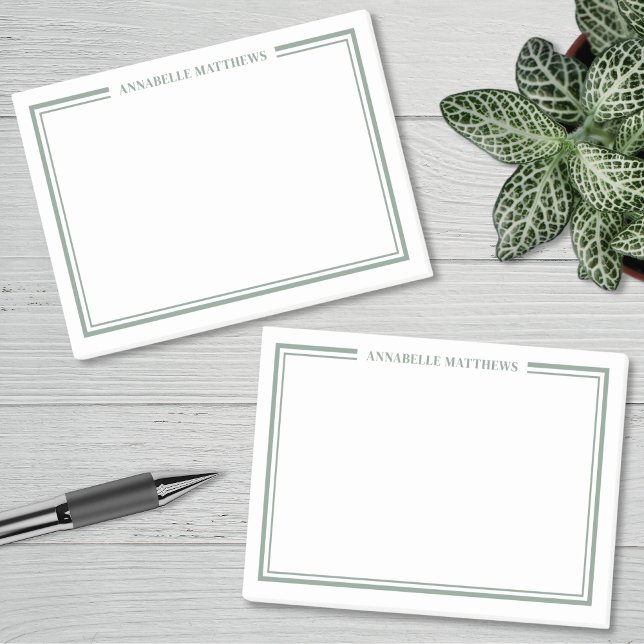Post-it® Sage Green Minimalist Monogram (Sage Green Minimalist Monogram Post-it Notes)
