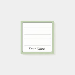 Post-it® Sage Green Retro Ajouter Votre Nom Linked