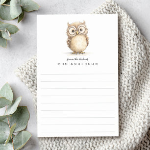 Post-it® Sage hibou du bureau de nom aligné