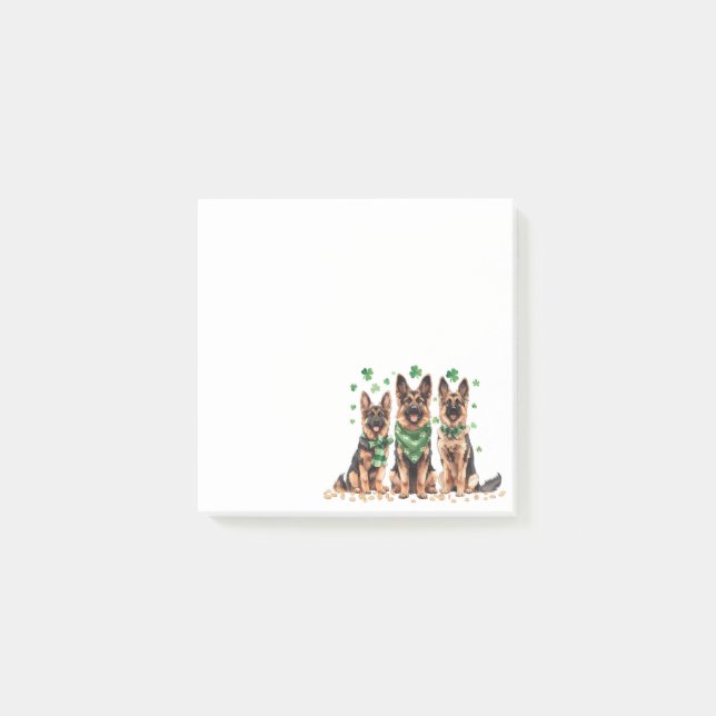 Post-it® Saint Patrick's Day Chiens bergers allemands (Devant)