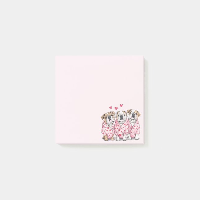Post-it® Saint-Valentin Bouledogue Anglais (Devant)