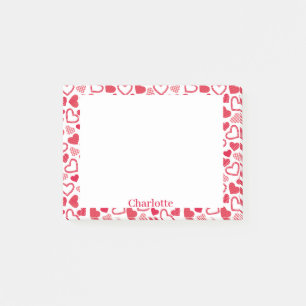 Post-it® Saint-Valentin Cadeau de bureau Coeurs rouges et n