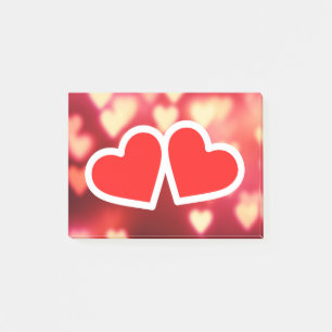 Post-it® Saint-Valentin, deux coeurs amoureux