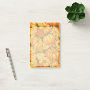 Post-it® Saison d'automne Halloween Citrouille Motif