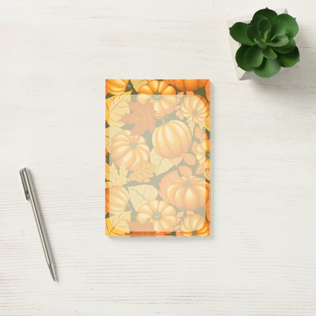 Post-it® Saison d'automne Halloween Citrouille Motif (Bureau)