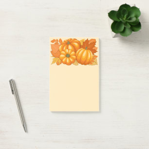 Post-it® Saison d'automne Halloween Citrouille Motif
