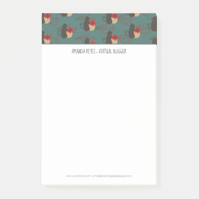 Post-it® Sakura Cherry Tree et Singe asiatique moderne (Devant)