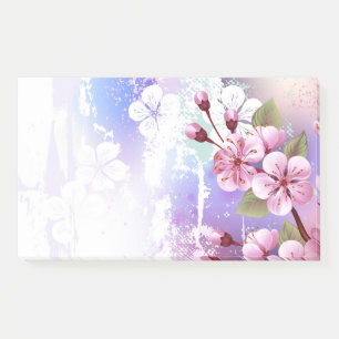 Post-it® Sakura rose sur la peinture Arrière - plan