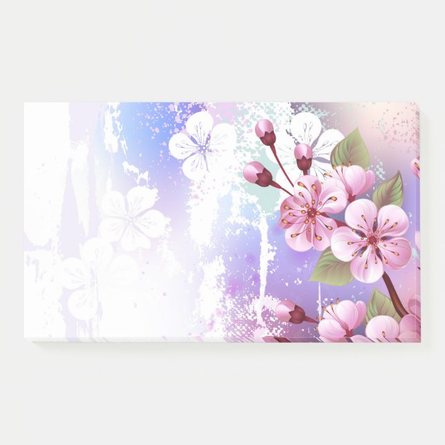 Post-it® Sakura rose sur la peinture Arrière - plan (Devant)