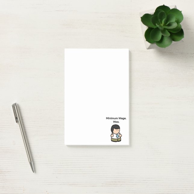 Post-it® Salaire Minimum Woo Funny Office Travailleur Carto (Bureau)