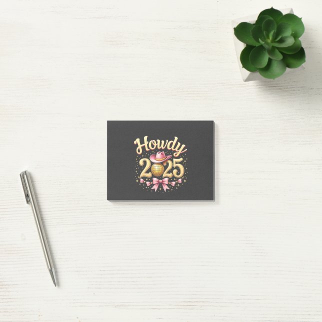 Post-it® Salut 2025 Nouvel An Cowboy Western  (Bureau)