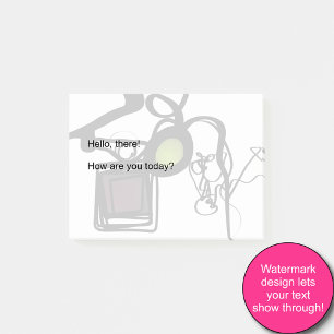 Post-it® Salutations de Philydion : Abstrait noir & blanc