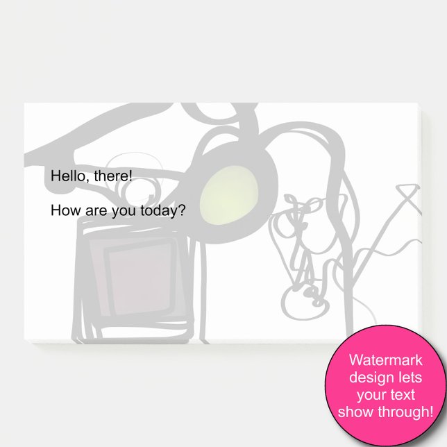 Post-it® Salutations de Philydion : Abstrait noir & blanc (Créateur téléchargé)