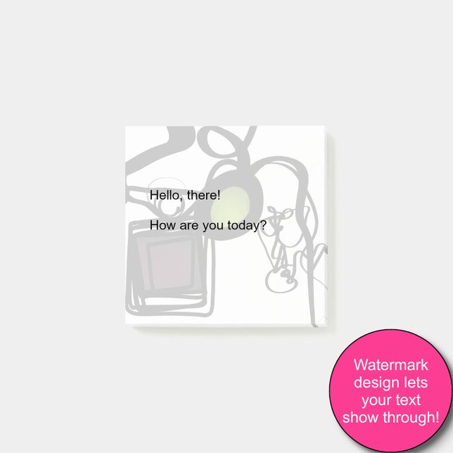 Post-it® Salutations de Philydion : Abstrait noir & blanc (Créateur téléchargé)