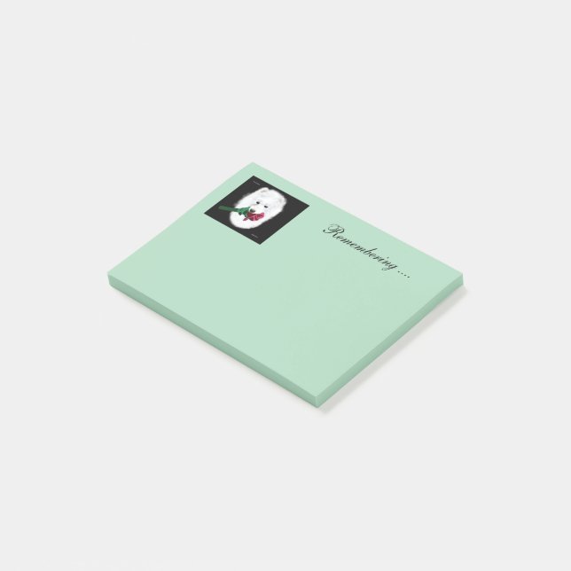 Post-it® Samoyed Post-it Notes 3M, 4X3 pouces. "Souvenir" (Incliné)