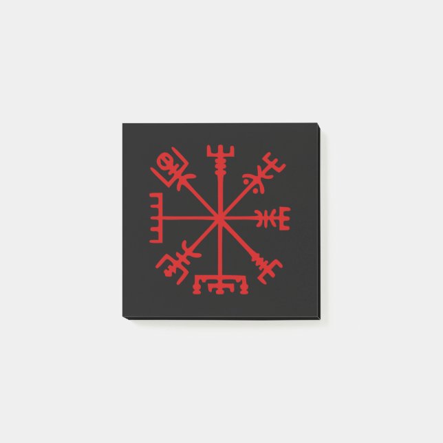 Post-it® Sang Rouge Vegvísir (Viking Compass) (Devant)