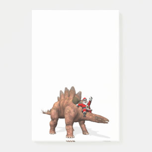 Post-it® Santa Claus À cheval Sur Stegosaurus