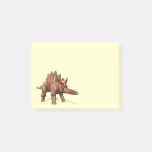 Post-it® Santa Claus À cheval Sur Stegosaurus
