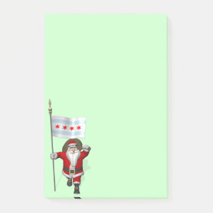 Post-it® Santa Claus Avec L'Enseigne De Chicago