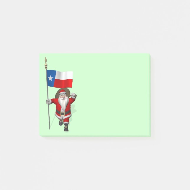 Post-it® Santa Claus Avec L'Enseigne Du Texas (Devant)