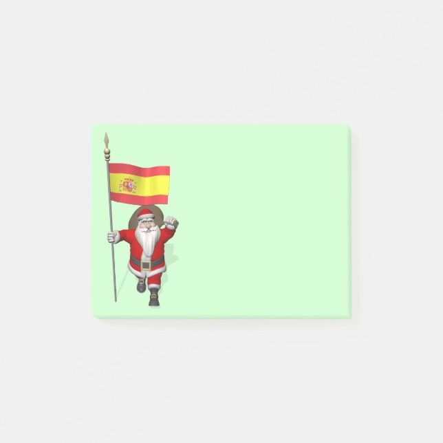 Post-it® Santa Claus Avec L'Ensigne D'Espagne (Devant)