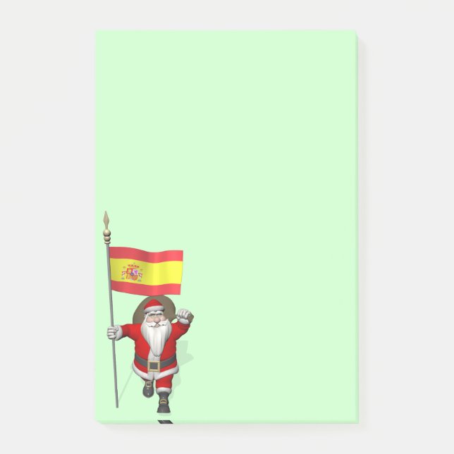 Post-it® Santa Claus Avec L'Ensigne D'Espagne (Devant)
