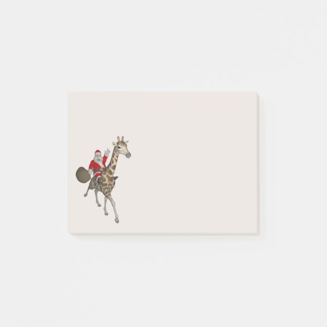 Post-it® Santa Claus Dirige Une Jolie Giraffe (Devant)