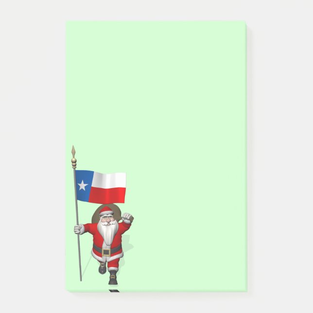Post-it® Santa Claus with Ensign Of Texas (Devant)