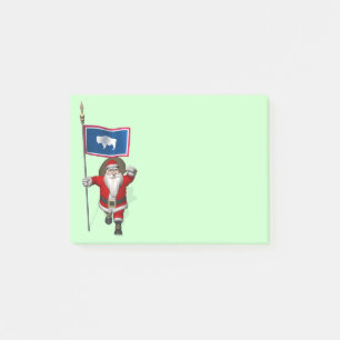 Post-it® Santa Claus With Ensign Of Wyoming