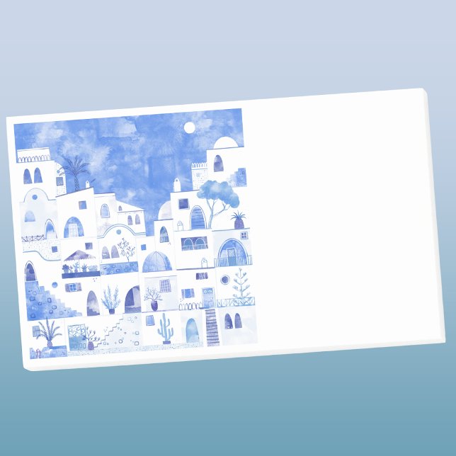 Post-it® Santorin Grèce Aquarelle (Santorini Oia Greek Island blue and white watercolor art Post It note)