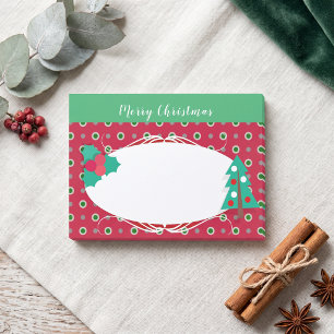 Post-it® Sapin de Noël à pois rouge et vert Fêtes