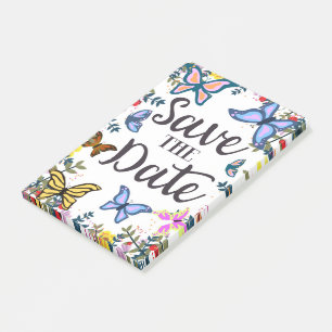 Post-it® Sauvegarder la Date Papillons Vintage.