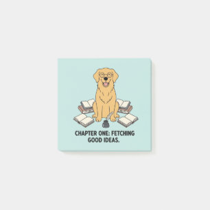 Post-it® Savant Chien Retriever Doré Livresque Art Jaune