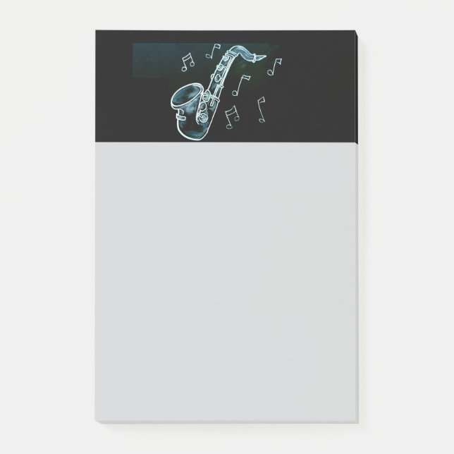 Post-it® Saxophone et notes de musique (Devant)