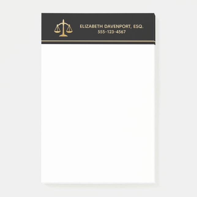 Post-it® Scales d'or du droit de la justice Thème Conceptio (Devant)