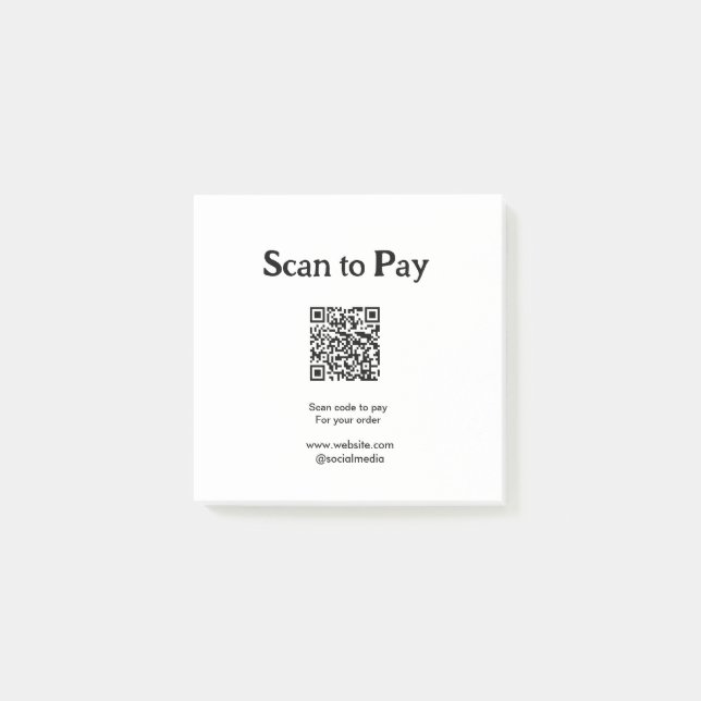 Post-it® Scanner pour payer la commande Code QR Ajouter un  (Devant)