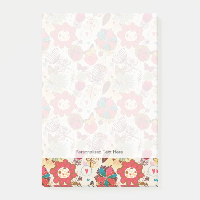 Post-it® Schéma floral de style rétro 4 (Devant)
