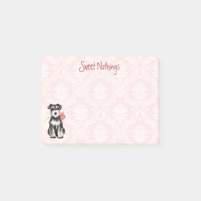 Post-it® Schnauzer de rose de Valentine mini (Devant)