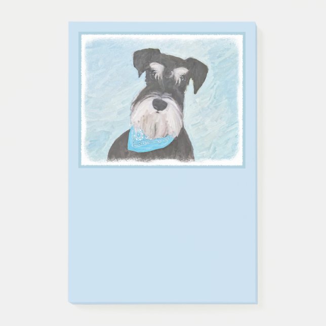 Post-it® Schnauzer (Miniature) Peinture - Joli chien origin (Devant)