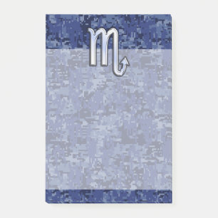 Post-it® Scorpio Zodiac Symbole de Navy Blue Camo
