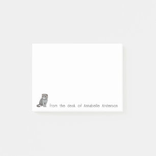 Post-it® Scottish Fold Grey Cat Personnaliser les notes