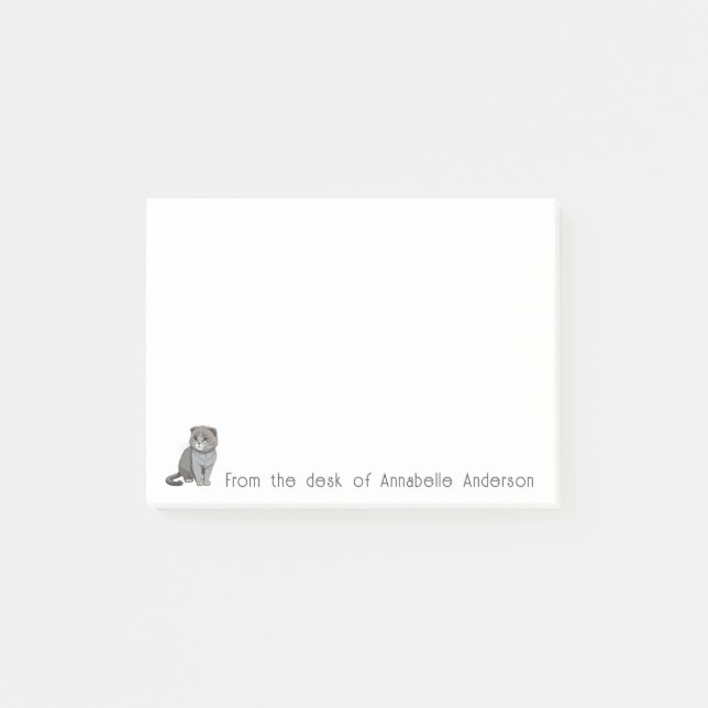 Post-it® Scottish Fold Grey Cat Personnaliser les notes (Devant)