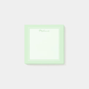 Post-it® Script de bordure blanc vert clair moderne