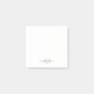 Post-it® Script de pinceau vert de menthe moderne Deux Mono