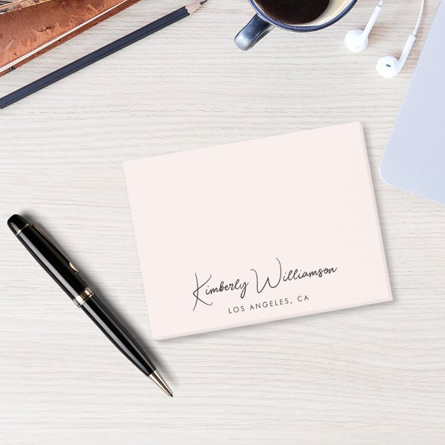Post-it® Script de signature chic rose (Créateur téléchargé)
