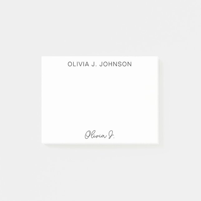 Post-it® Script de signature monographique minimaliste (Devant)