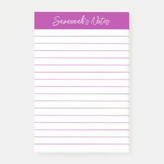 Post-it® Script Elegant Dark Pink Lined Personalized